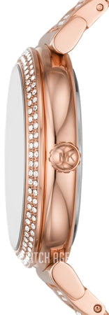 Michael Kors Abbey Three-Hand Analog Crystals Rose Gold Dial Rose Gold Steel Strap Watch for Women - MK4617