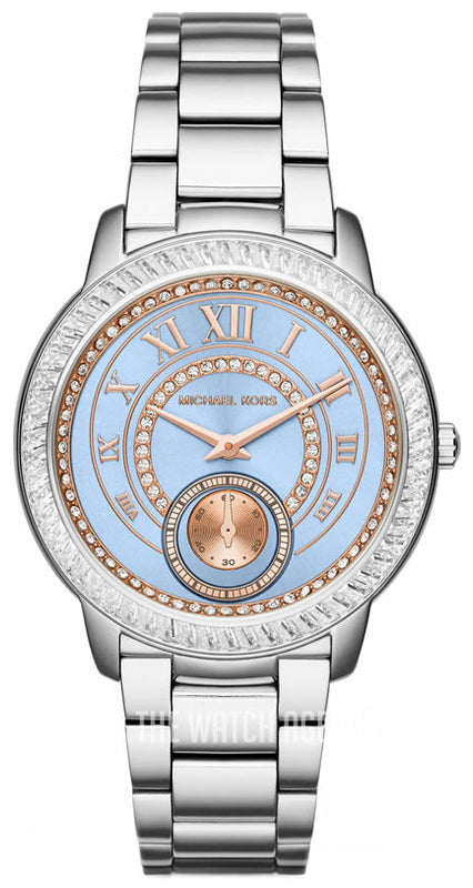 Michael Kors Madelyn Quartz Blue Dial Silver Steel Strap Watch For Women - MK6286
