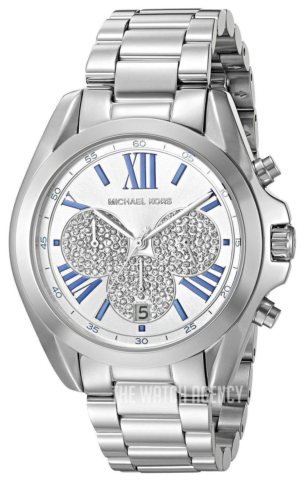 Michael Kors Bradshaw Quartz Silver Dial Silver Steel Strap Watch For Women - MK6320