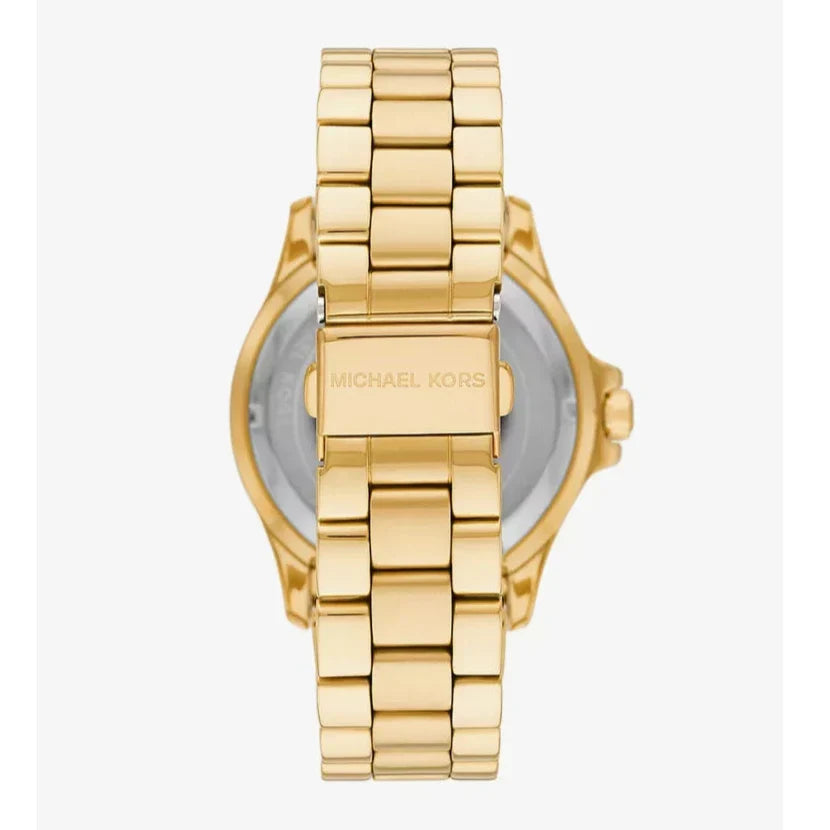 Michael Kors Bradshaw Chronograph Blue Dial Gold Steel Strap Watch For Women - MK5923