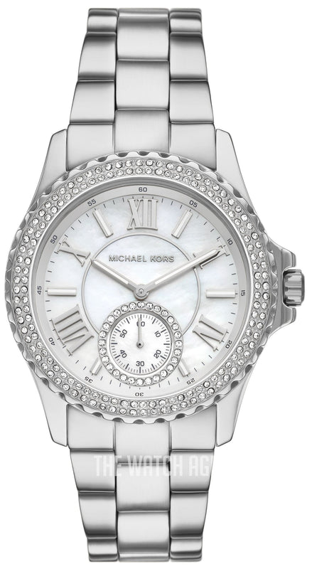 Michael Kors Everest Three hand Silver Dial Silver Steel Strap Watch For Women - MK7403