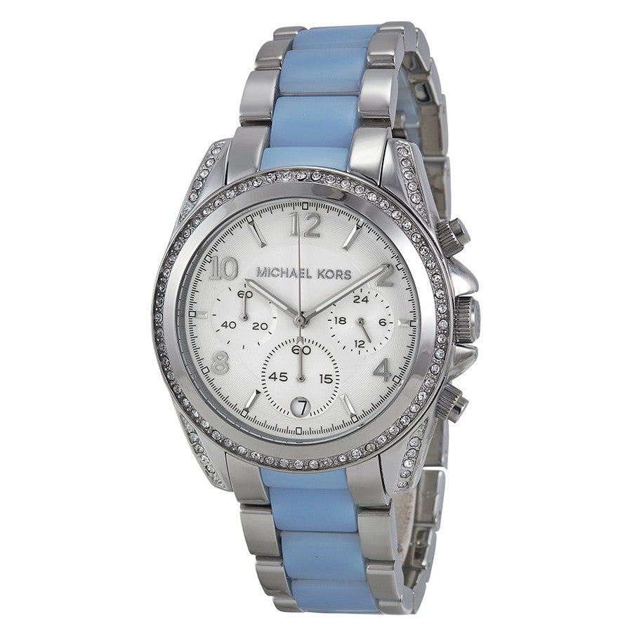 Michael Kors Blair Silver Dial Two Tone Steel Strap Watch for Women - MK6137