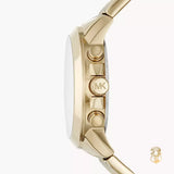 Michael Kors Bradshaw Chronograph Gold Dial Gold Steel Strap Watch For Women - MK5777