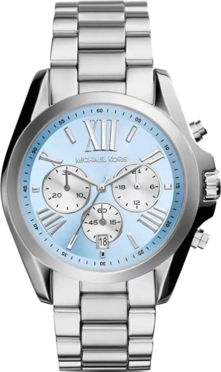 Michael Kors Bradshaw Chronograph Blue Dial Silver Steel Strap Watch For Women - MK6099
