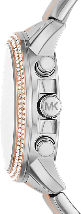 Michael Kors Bryn Pavé White Dial Two Tone Steel Strap Watch For Women - MK7201