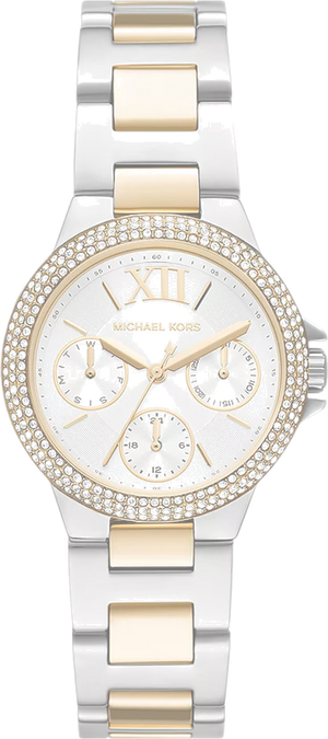Michael Kors Camille Multifunction Silver Dial Two Tone Steel Strap Watch For Women - MK6982