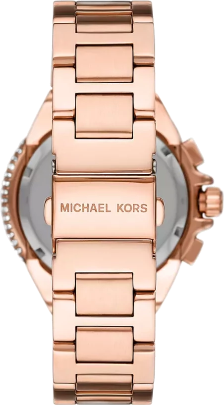 Michael Kors Camille Chronograph White Dial Rose Gold Steel Strap Watch For Women - MK6995