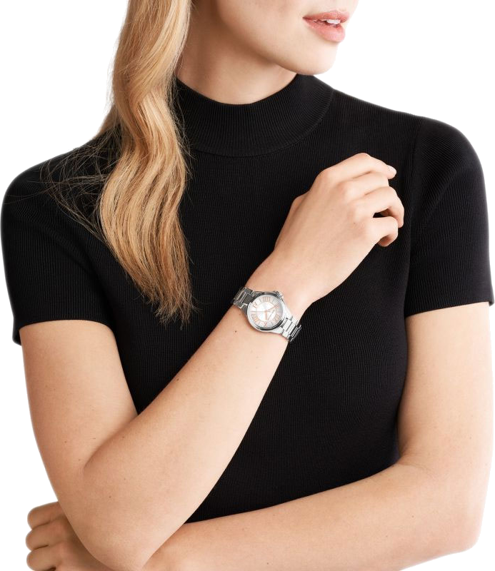 Michael Kors Camille Three Hand Silver Dial Silver Steel Strap Watch For Women - MK7259