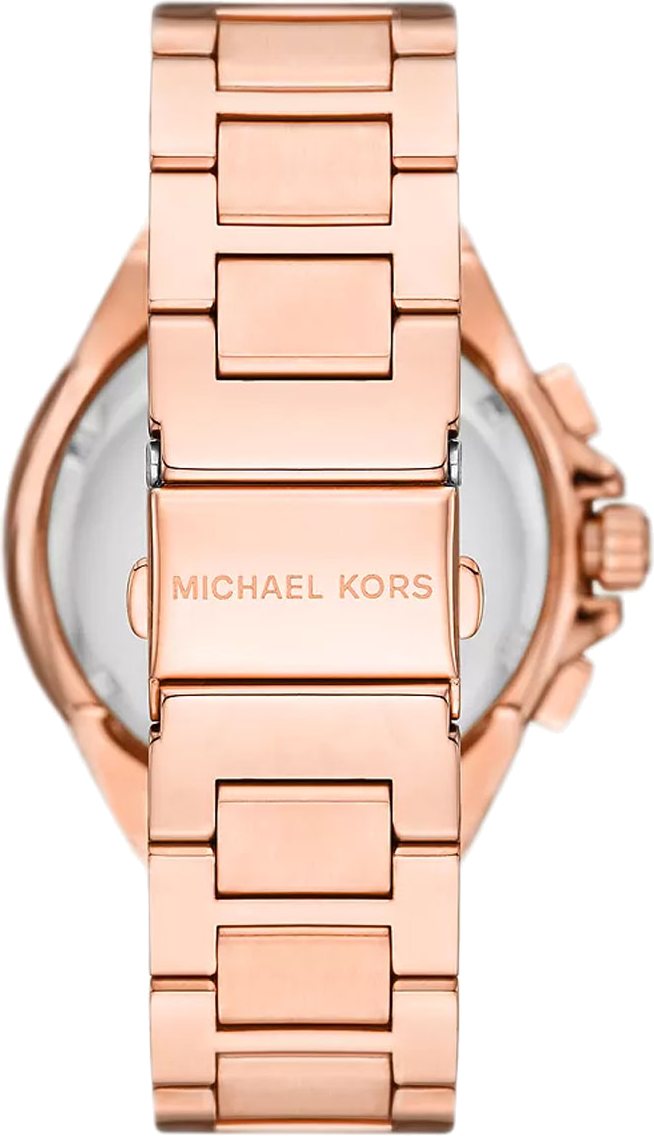 Michael Kors Camille Chronograph White Dial Rose Gold Steel Strap Watch For Women - MK7271