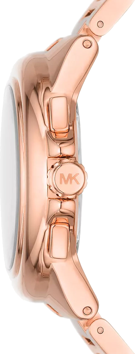 Michael Kors Camille Chronograph White Dial Rose Gold Steel Strap Watch For Women - MK7271