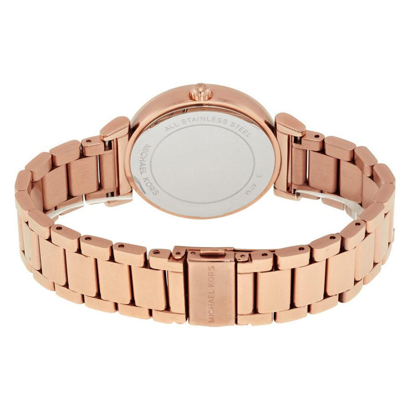 Michael Kors Catlin Black Diamonds Dial Rose Gold Steel Strap Watch for Women - MK3356