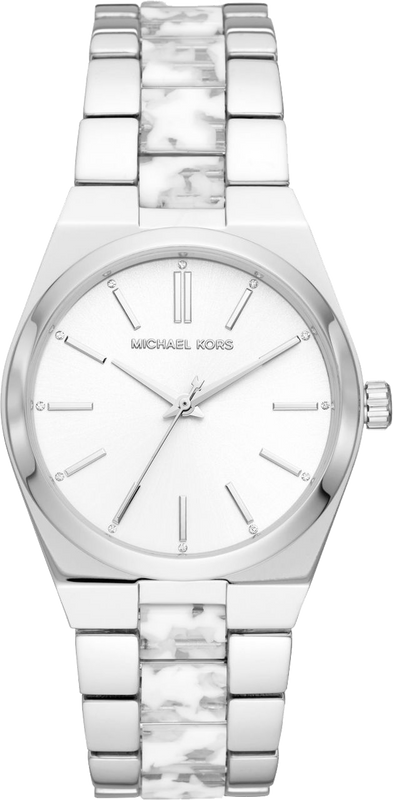 Michael Kors Channing Quartz White Dial Two Tone Steel Strap Watch For Women - MK6649