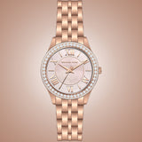 Michael Kors Harlowe Three-Hand Rose Gold Dial Rose Gold Steel Strap Watch for Women - MK4845