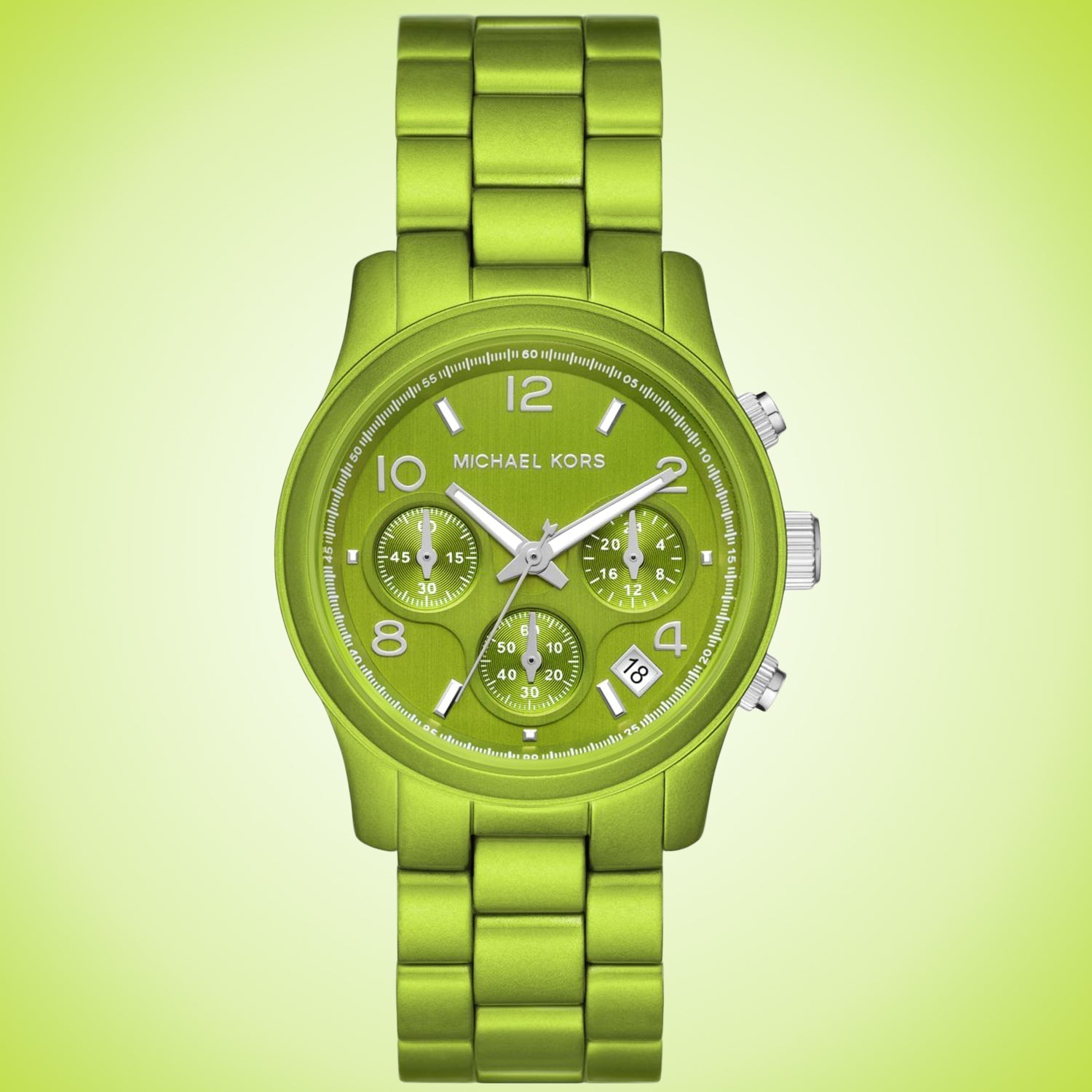 Michael Kors Runway Limited Edition Green Dial Green Steel Strap Watch for Women - MK7480LE