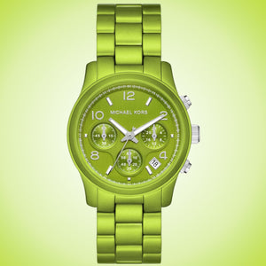 Michael Kors Runway Limited Edition Green Dial Green Steel Strap Watch for Women - MK7480LE