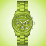 Michael Kors Runway Limited Edition Green Dial Green Steel Strap Watch for Women - MK7480LE