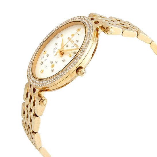 Michael Kors Darci White Dial Gold Steel Strap Watch for Women - MK3727