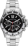 Michael Kors Everest Chronograph Black Dial Silver Steel Strap Watch For Women - MK5753