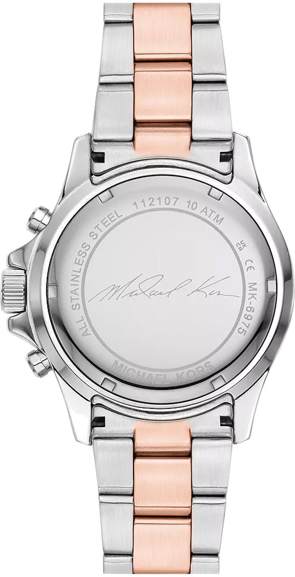 Michael Kors Everest Chronograph Silver Dial Two Tone Steel Strap Watch For Women - MK6975