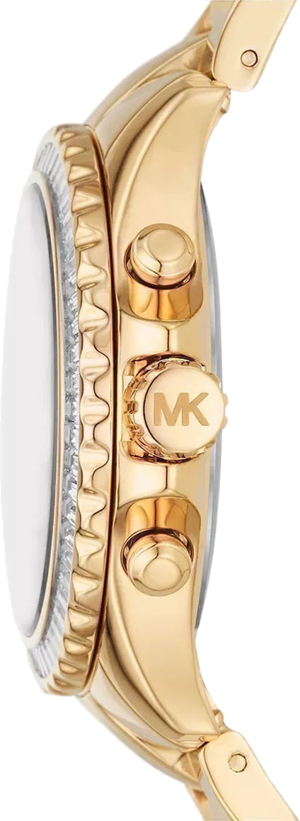 Michael Kors Everest Chronograph White Dial Gold Steel Strap Watch For Women - MK7212
