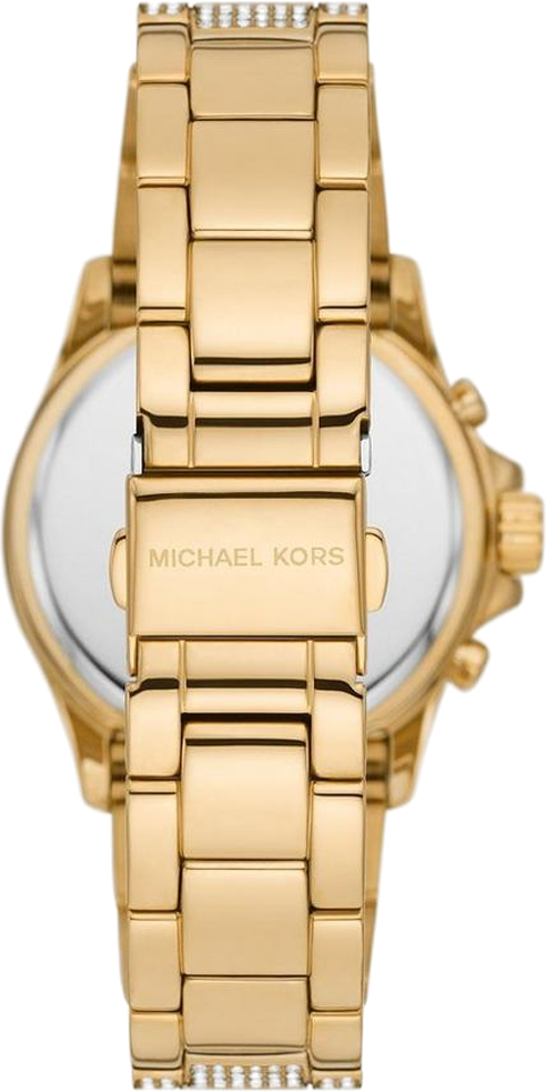 Michael Kors Everest Chronograph Crystals Gold Dial Gold Steel Strap Watch For Women - MK7254