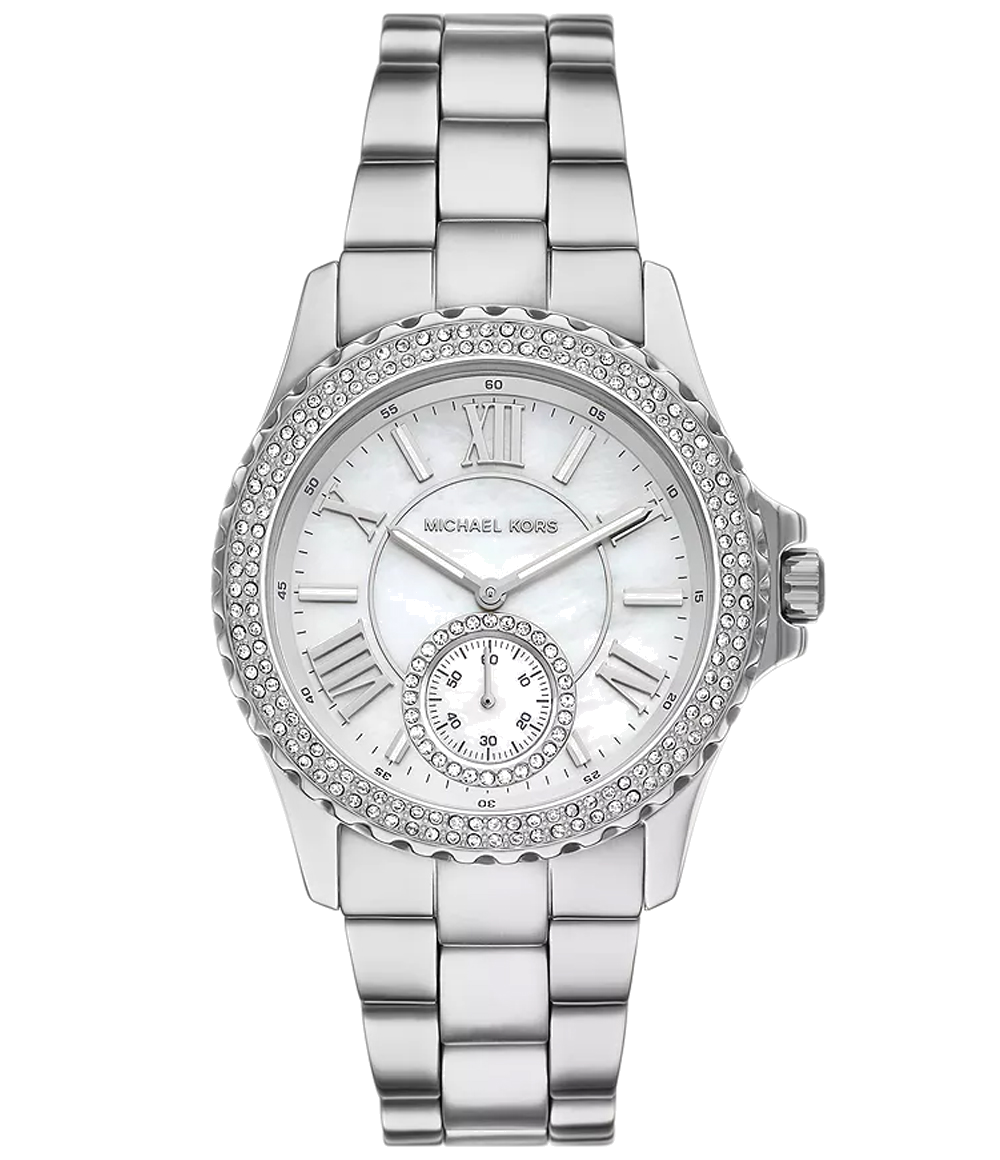 Michael Kors Everest Three hand Silver Dial Silver Steel Strap Watch For Women - MK7403