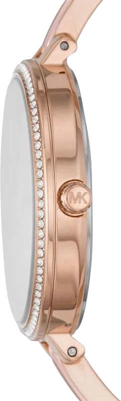 Michael Kors Jaryn Analog Rose Gold Dial Pink Steel Strap Watch For Women - MK4545