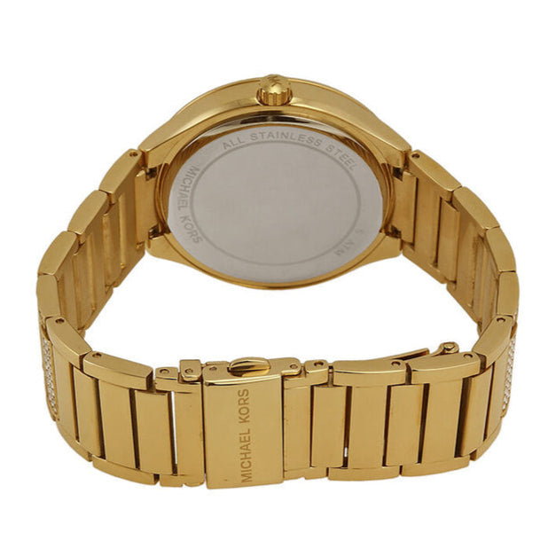 Michael Kors Kerry Crystals Gold Dial Gold Steel Strap Watch For Women - MK3360
