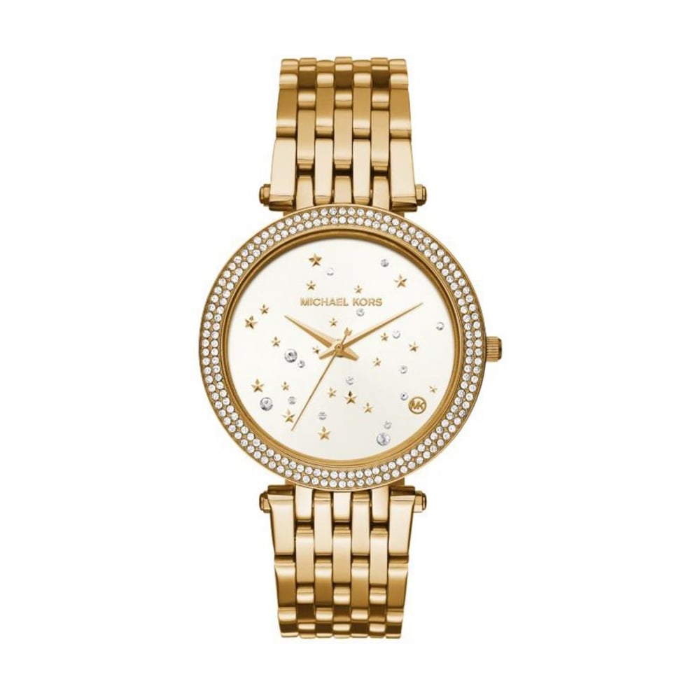 Michael Kors Darci White Dial Gold Steel Strap Watch for Women - MK3727