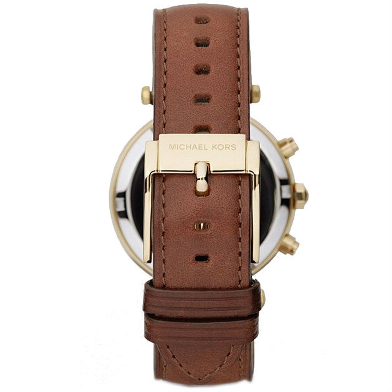 Michael Kors Parker Champagne Gold Dial Brown Leather Strap Watch for Women - MK2249