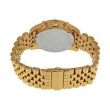 Michael Kors Lexington Chronograph Blue Dial Gold Steel Strap Watch For Women - MK6206