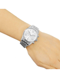 Michael Kors Lexington Silver Dial Silver Steel Strap Watch for Women - MK5555