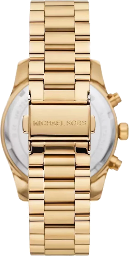 Michael Kors Lexington Mother of Pearl White Dial Gold Steel Strap Watch For Women - MK7241