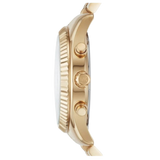 Michael Kors Lexington Chronograph Gold Dial Gold Steel Strap Watch For Men - MK8579