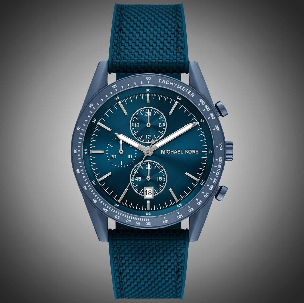 Michael Kors Accelerator Chronograph Blue Dial Blue Nylon Strap Watch for Men - MK9142
