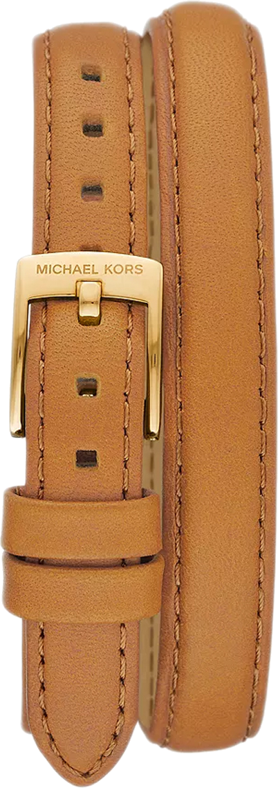 Michael Kors Empire Three Hand Gold Dial Brown Leather Strap Watch for Women - MK4721