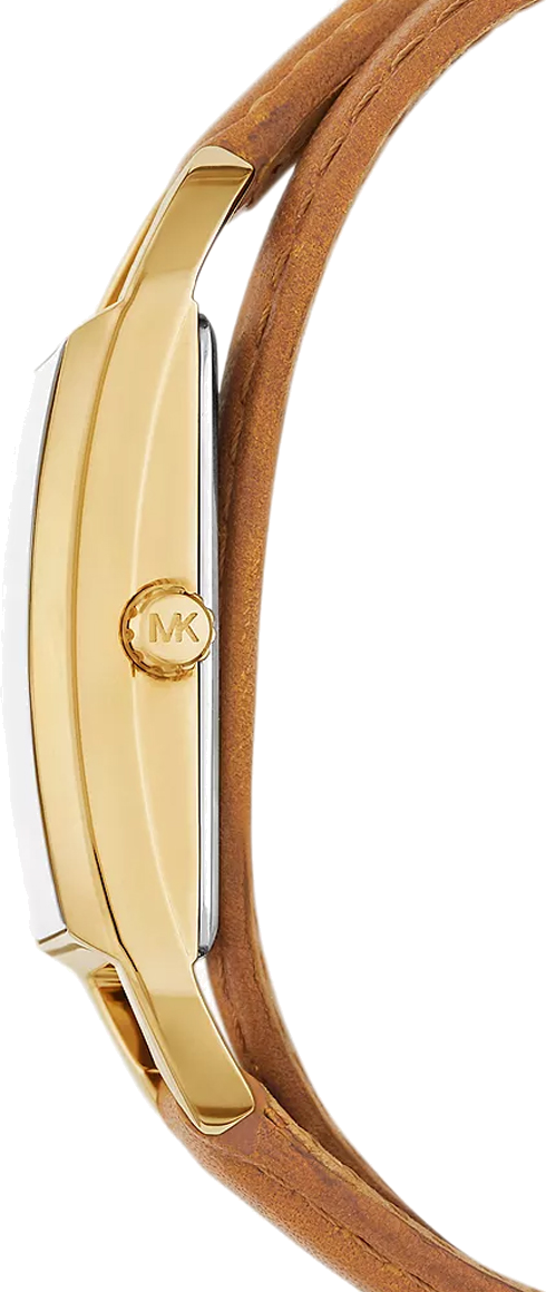 Michael Kors Empire Three Hand Gold Dial Brown Leather Strap Watch for Women - MK4721