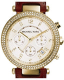 Michael Kors Parker Champagne Gold Dial Brown Leather Strap Watch for Women - MK2249