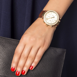 Michael Kors Parker Champagne Gold Dial Brown Leather Strap Watch for Women - MK2249