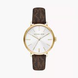 Michael Kors Addyson Three-Hand Silver Dial Brown Leather Strap Watch for Women - MK2945