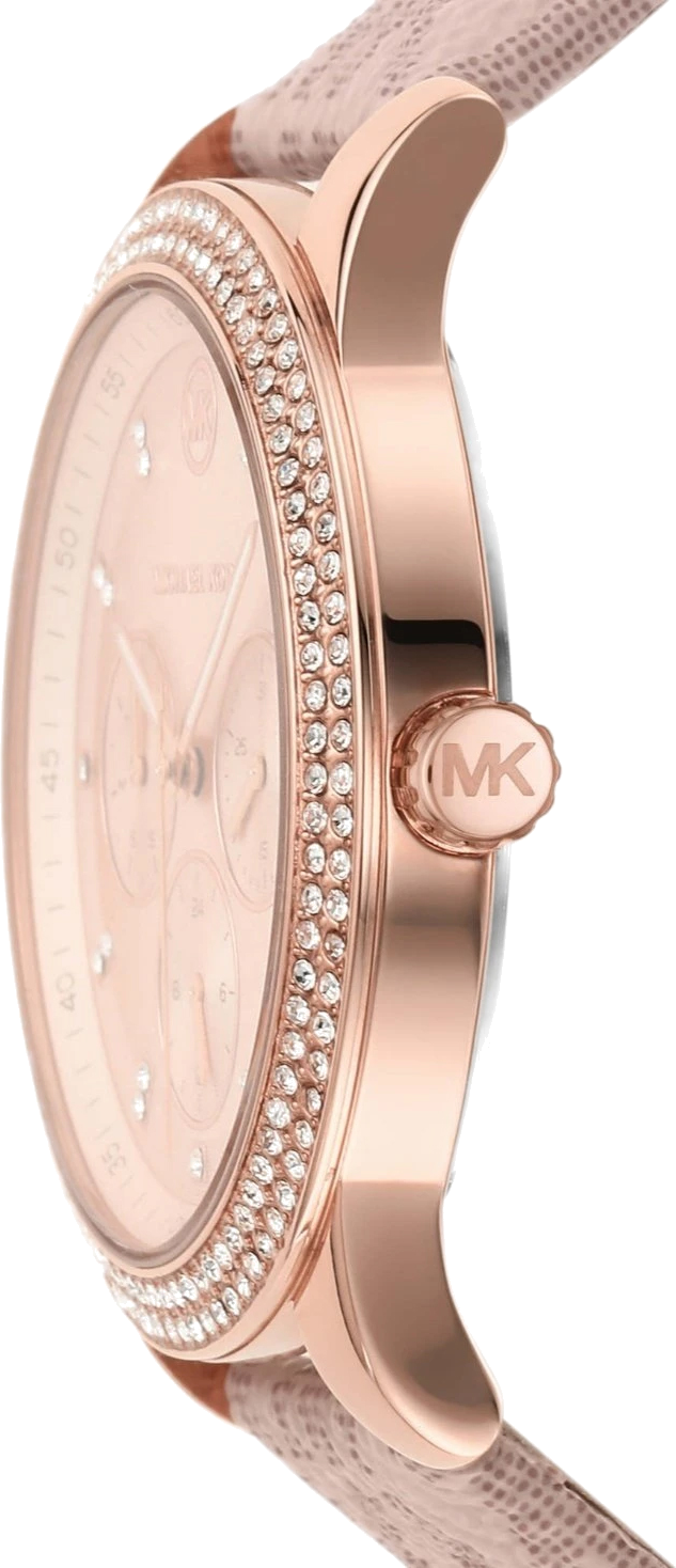 Michael Kors Tibby Multifunction Rose Gold Dial Pink Leather Strap Watch For Women - MK2955