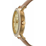 Michael Kors Corey Analog Gold Dial Brown Leather Strap Watch for Women - MK2986