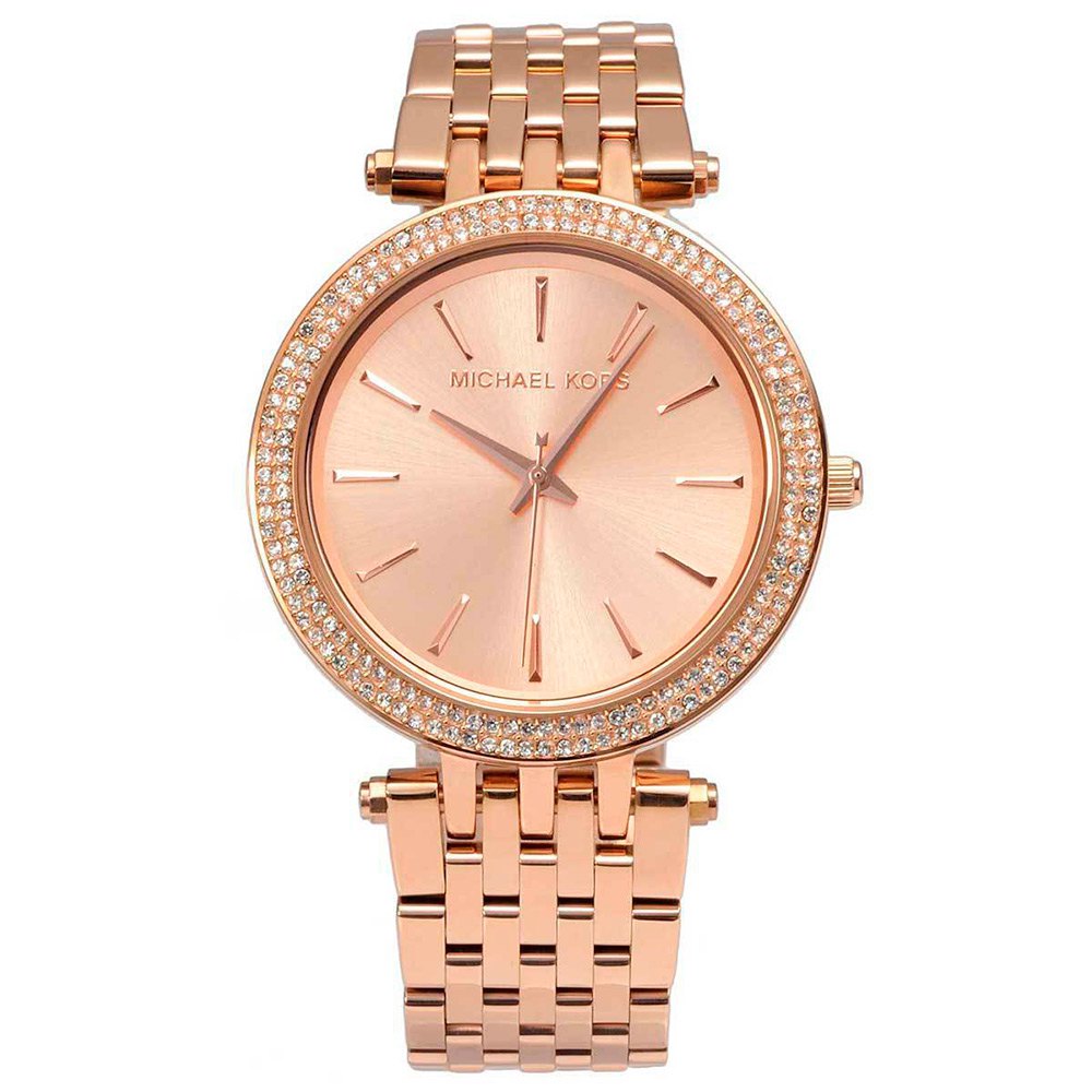 Michael Kors Darci Rose Gold Dial with Diamonds Rose Gold Stainless Steel Strap Watch for Women - MK3192