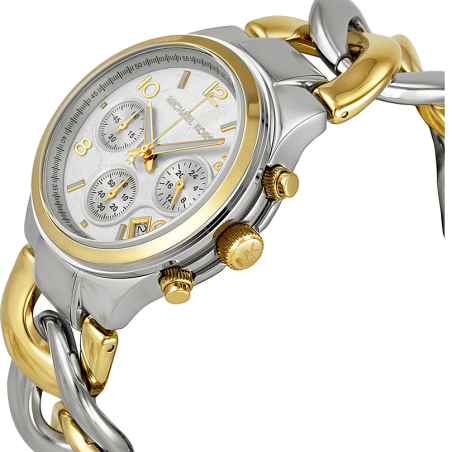 Michael Kors Runway White Dial Two Tone Steel Strap Watch for Women - MK3199