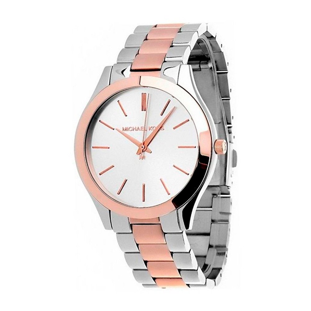 Michael Kors Runway White Dial Two Tone Stainless Steel Strp Watch for Women - MK3204A