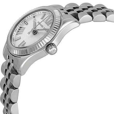 Michael Kors Lexington Quartz White Dial Silver Steel Strap Watch For Women - MK3228