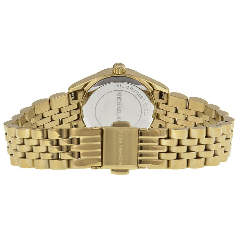 Michael Kors Lexington Quartz Blue Dial Gold Steel Strap Watch For Women - MK3271