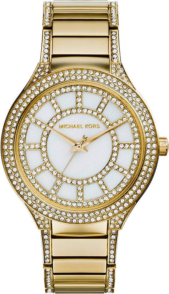 Michael Kors Kerry Mother of Pearl Dial Gold Steel Strap Watch for Women - MK3312