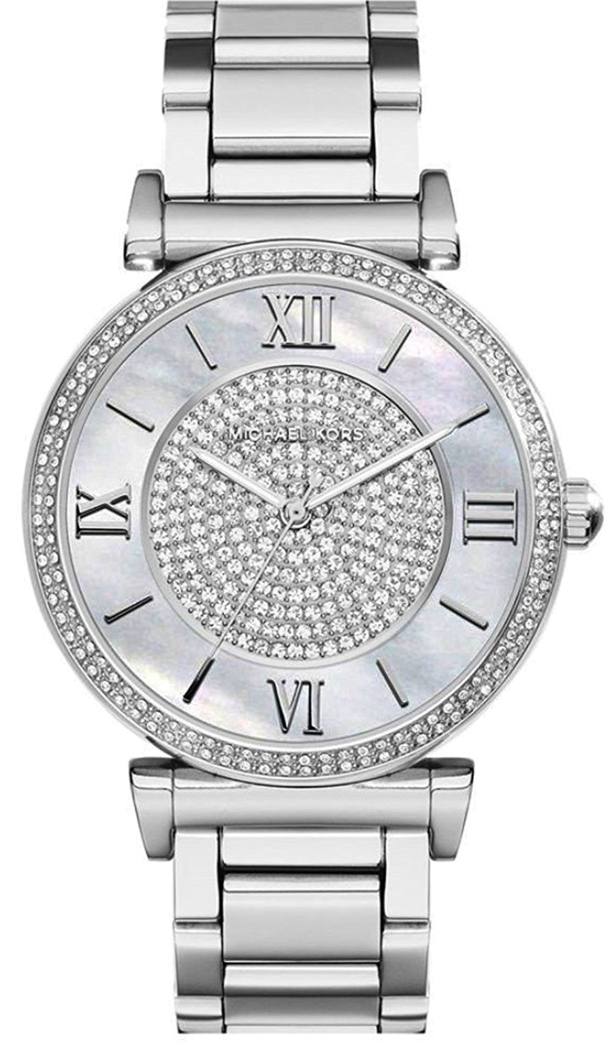 Michael Kors Caitlin Crystal Dial Silver Steel Strap Watch for Women - MK3331