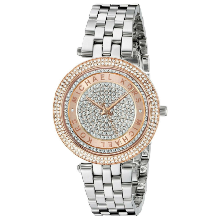 Michael Kors Darci Rose Gold Dial Silver Steel Strap Watch for Women - MK3446